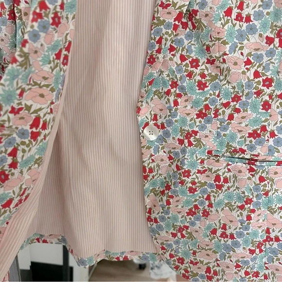 J. Crew Liberty Fabric Campbell Poppy & Daisy‎ Floral Blazer Jacket Womens 2 - Picture 8 of 8